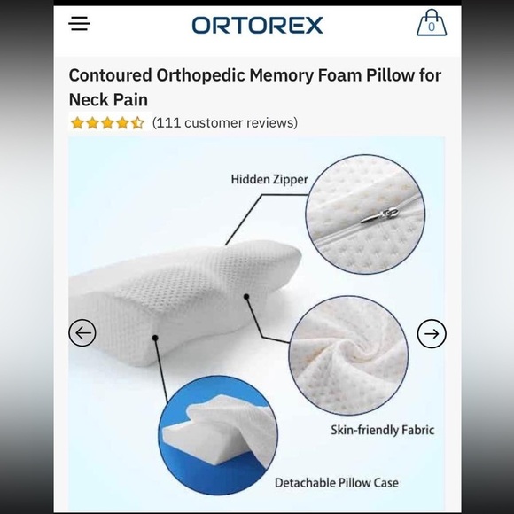 NEW ORTOTEX Chiropractic Pillows (set of 2) - Picture 2 of 10